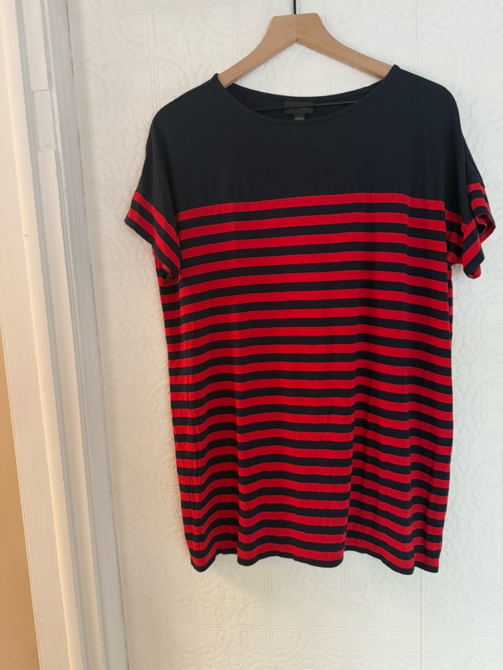 J. Jill Navy Short Sleeve Crewneck Top